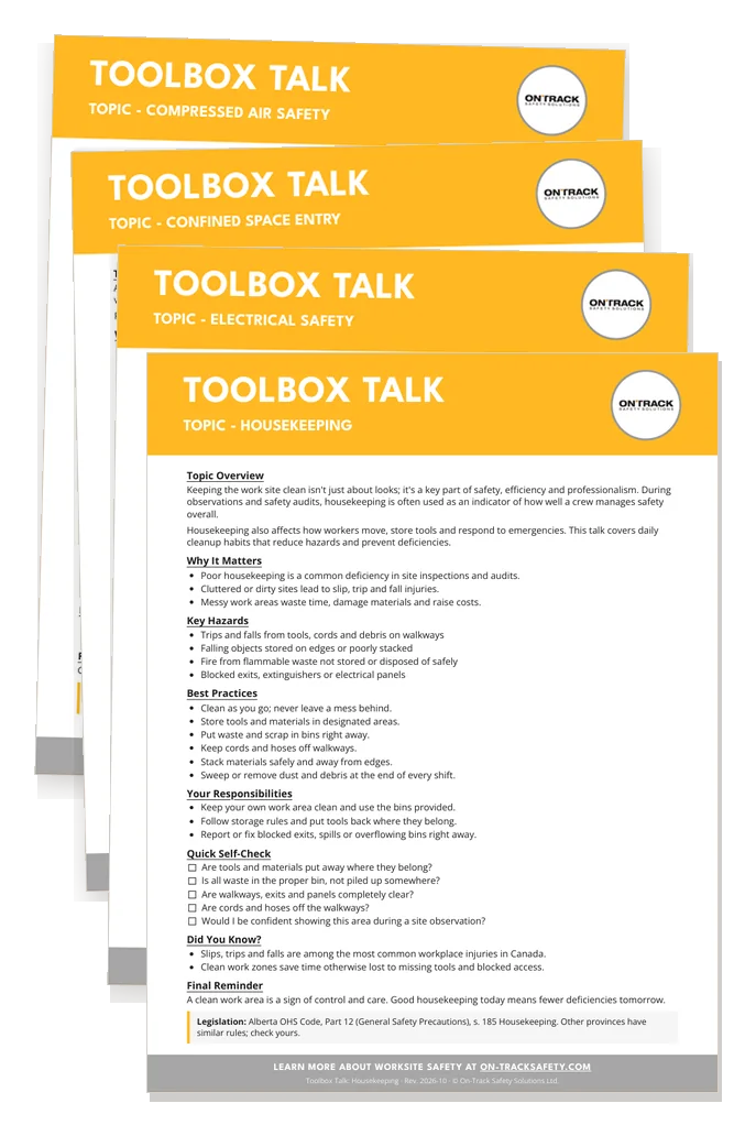 HVAC & Mechanical Toolbox Talk Bundle: the first page of four of its 16 talks