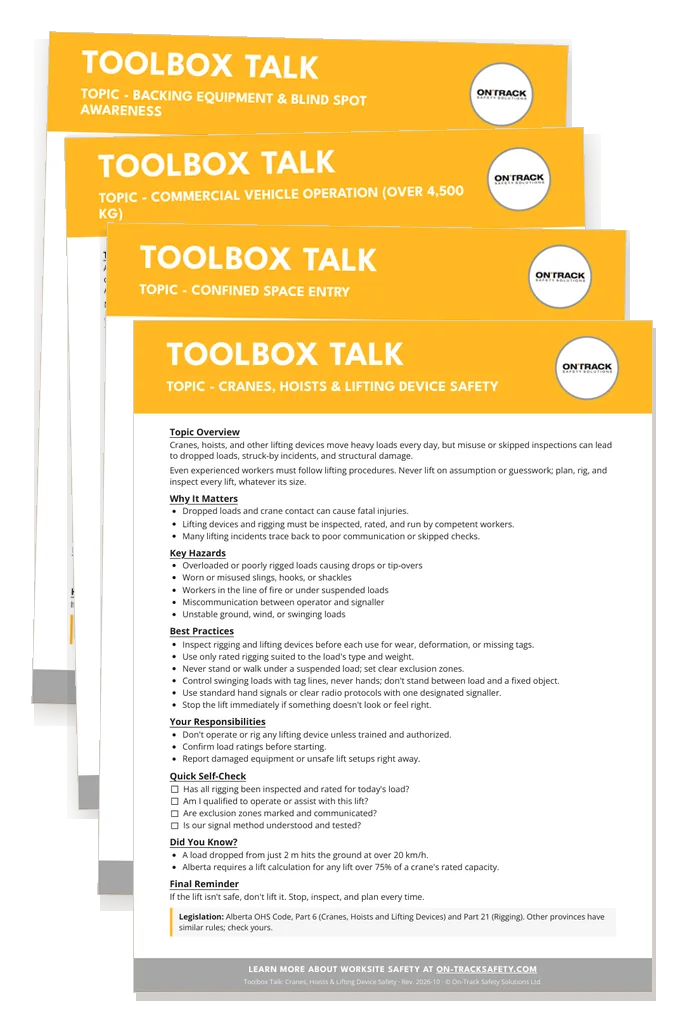Oil & Gas Toolbox Talk Bundle: the first page of four of its 16 talks